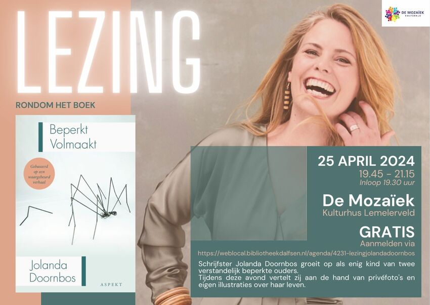 Lezing van schrijfster Jolanda Doornbos Lezing van schrijfster Jolanda Doornbos